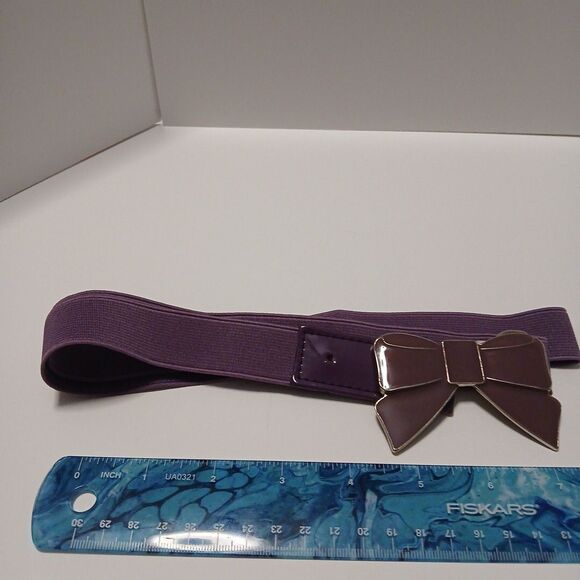 Purple Bow Metal Buckle Belt Size Medium - Picture 2 of 9